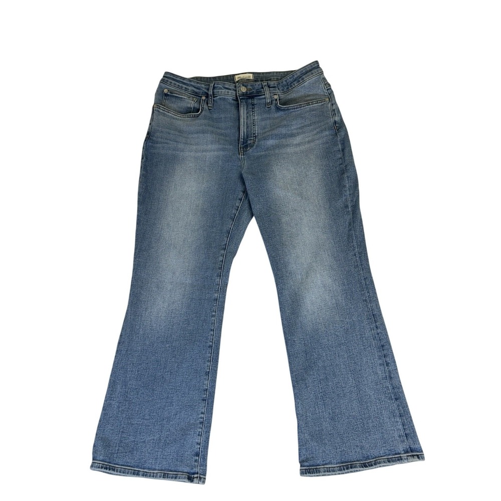 Madewell Mid-Rise Kick Out Crop Jeans in Mather‎ Wash Size 31 Flare NN425